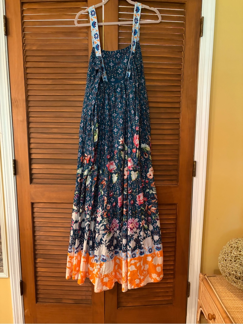 Floral Tiered Maxi Dress in Teal and Orange - Picture 6 of 15